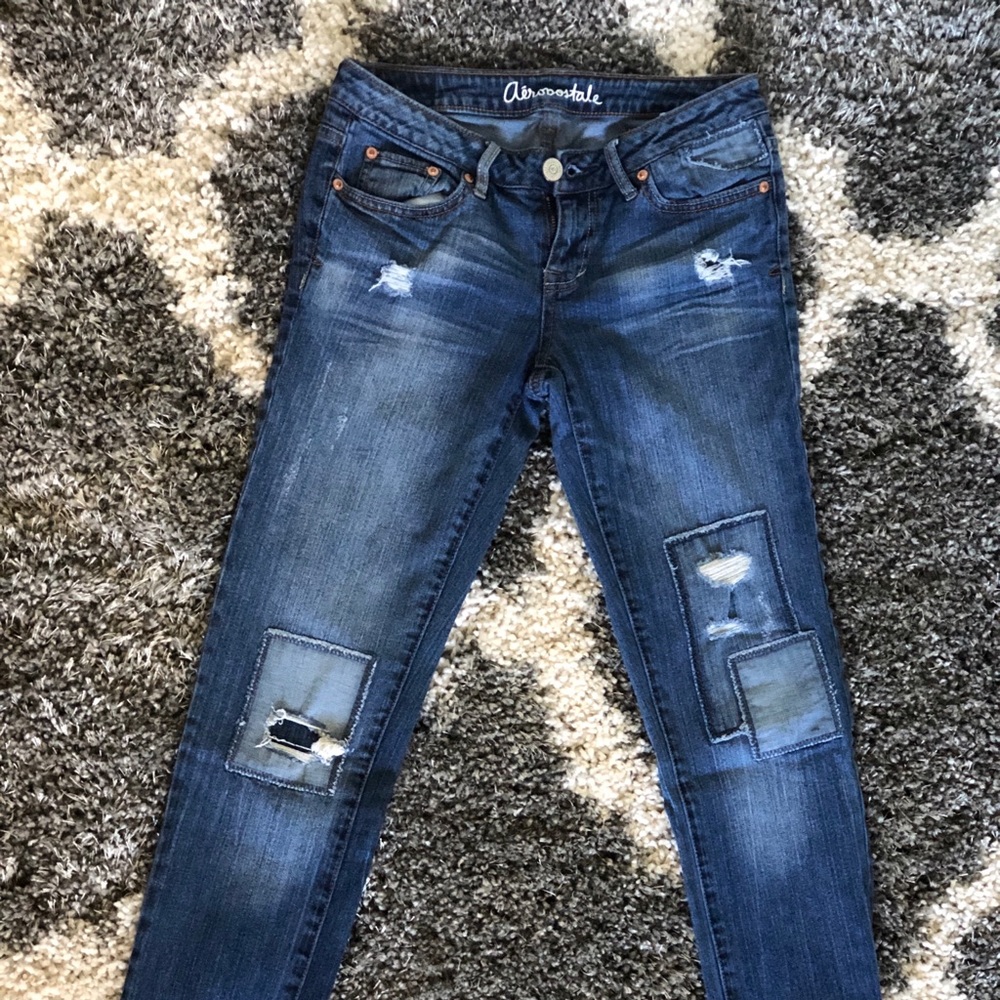 Abercrombie Bayla skinny blue Jean